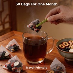 30/60 Packs Ginseng Eight Treasure Tea Bags – Red Date Kidney Health Herbal Tea