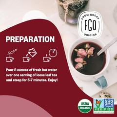 FGO Organic Hibiscus Flowers, Cut and Sifted, Loose Tea, 8Oz Resealable Bag, Pac