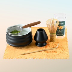 Complete Matcha Starter Set: Bowl, Holder, Whisk, Scoop, Sifter, Tea Cloth