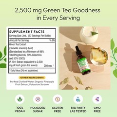 Green Tea 10:1 Extract 50% EGCG – Green Tea Liquid Drops – Vegan, 4X More Powerf
