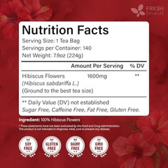 , Premium 140 Hibiscus Flowers Tea Bags, 100% Natural, Handmade & Pure from Hibi