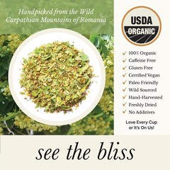 Organic Linden Flower Herbal Tea – Caffeine Free Tisane – 20 Plant Based Tea