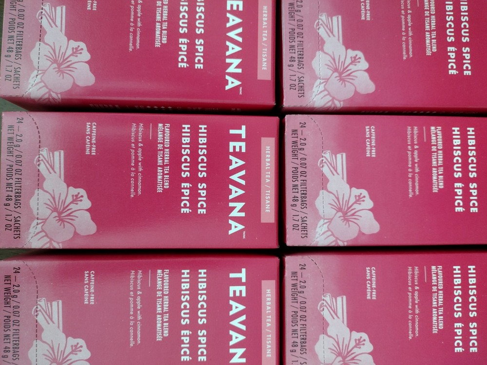 6 X Teavana Hibiscus Spice Tea 24 Ct Sachets Herbal Tea Box 144 Total Pcs
