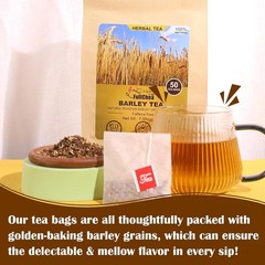 Barley Tea, 4g X 50 Count – Natural Roasted Barley Grain – Mild Baking Type …