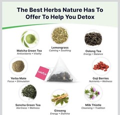 LuluTox Detox Energizing Tea Peach Flavor Bagged Herbal Supplement 28 Bags
