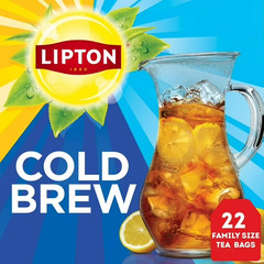 Lipton Cold Brew Black Tea Bags, Family Size, 22 Count