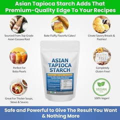 Tapioca Starch (2.5 LB) Gluten-Free GMO-Free for Making Boba Tea Pearls Baking