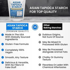 Tapioca Starch (2.5 LB) Gluten-Free GMO-Free for Making Boba Tea Pearls Baking