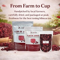 Premium Dried Hibiscus Flowers for Tea – Whole Loose Leaf Flor de Jamaica Herbal