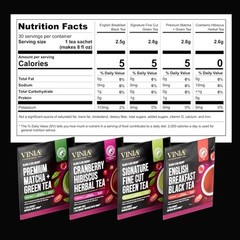 VINIA Tea Sampler, 4 Flavor Variety Pack. Made with organic Teas