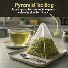 Organic Green Tea Bags – 100 Count (Plant-Based Pyramid Tea Bags)