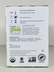 TAZO Organic ZEN GREEN TEA, Lemongrass/Spearmint, Regenerative, 36 Tea Bags