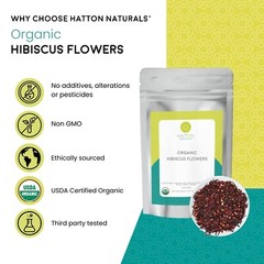 Organic Hibiscus Flowers, Cut&Sifted – Herbal Tea & Culinary Use, Caffeine Free