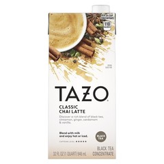 Classic Chai Latte Concentrate Black Tea 32oz Liquid Carton Real Brewed