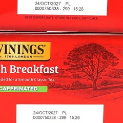 Twinings, English Breakfast, Decaffeinated 50 Tea Bags, 2 Boxes, Best By: 10/27