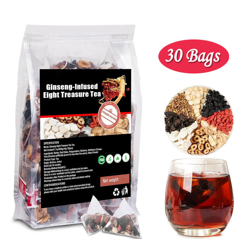 Ginseng Five Treasure Tea – Kidney Support, Red Date Herbal Blend 30-150 bags