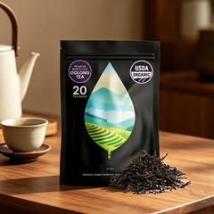 PiPi Tea Organic Oolong Tea Bags – Whole Leaf, 20 Bags (4g Each) – Cortisol &Ca1
