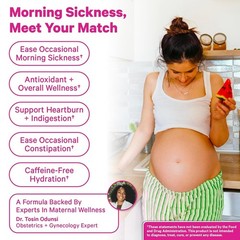 Organic Morning Sickness Tea with Ginger-Peach Flavor – 15 Sachets for Pregnancy