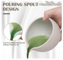 Japanese Matcha Tea Set, Matcha Bowl with Pouring Spout, Matcha Whisk, Tea Scoop