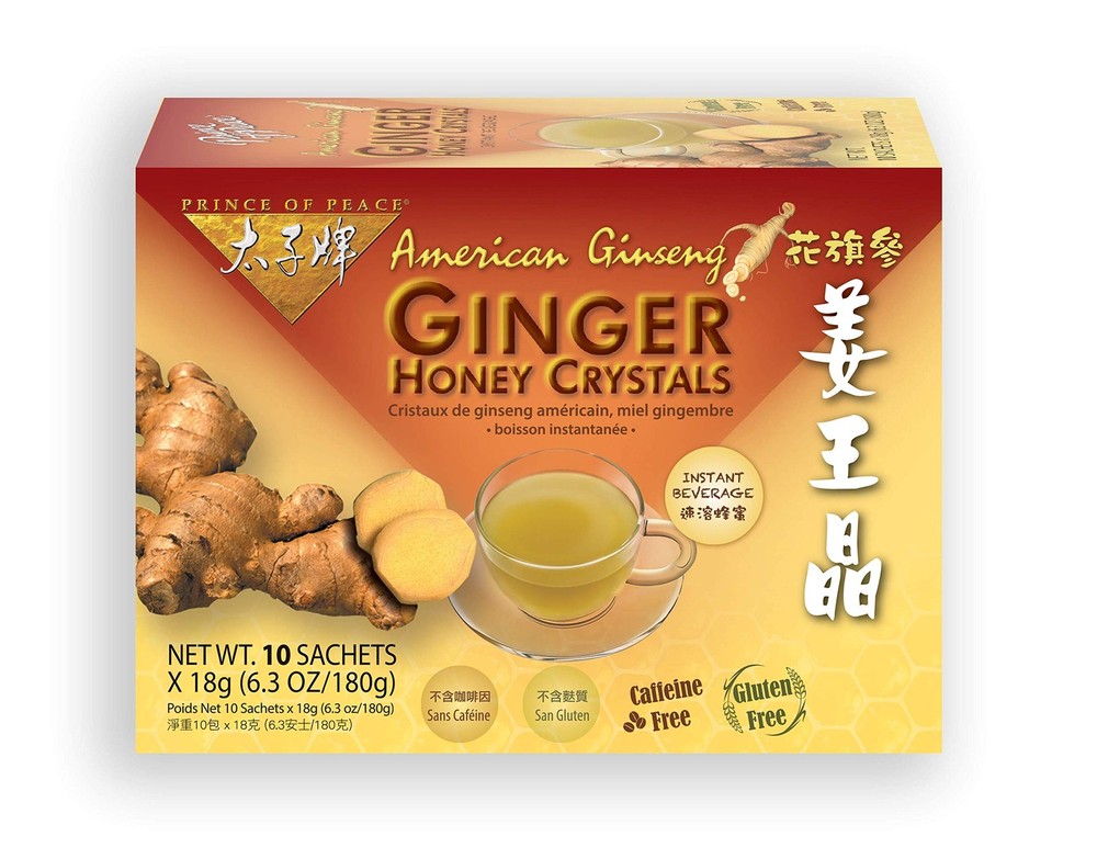 American Ginseng Ginger Honey Crystals Pack Of 10 Instant Drink 063 Ounce
