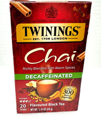 6 bxs (total 120ct) Black Tea Bags Twinings Decaffeinated Chai, BB 2028 READ