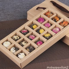 (120g) Raw Tea 18 Pcs Handmade Ball-shaped Assorted Flowers Flowering Pu-erh