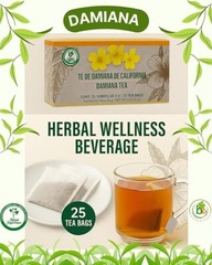 Damiana Herbal Tea – 100% Turnera diffusa – 25 Tea Bags – Natural Caffeine-Free