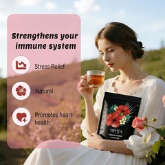 PiPi Tea Organic Hibiscus Tea Bags – Caffeine Free Herbal Tea Rich in Antioxi US