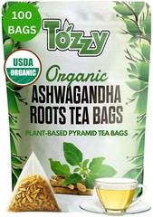Organic Ashwagandha Tea Bags – 100 Count (Plant-Based Pyramid Tea Bags)