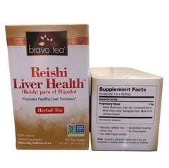 Bravo Tea Reishi Liver Health Herbal Tea Caffeine Free 20 ct 6 Boxes BB 06/2028