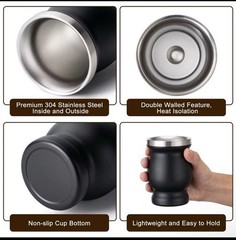 Stainless Steel Double-Wall Mate Cup And Bombilla Set – Yerba Mate set Includ…