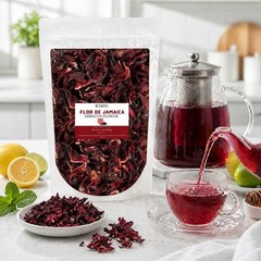 Premium Dried Hibiscus Flowers for Tea – Whole Loose Leaf Flor de Jamaica Herbal