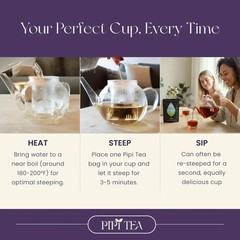 PiPi Tea Organic Oolong Tea Bags–Whole Leaf, 20 Bags(4g Each)–Cortisol & Calming