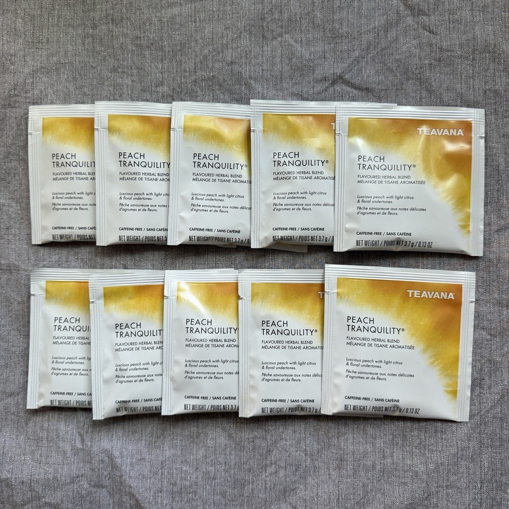 RARE Starbucks Teavana Peach Tranquility Peach Herbal Tea Bags 10ct