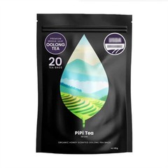 PiPi Tea Organic Oolong Tea Bags – Whole Leaf, 20 Bags (4g Each)-Cortisol &Ca US