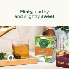 Naturally Delicious Organic Triple Mint Tea – Digestive Aid, 16 Compostable Bags
