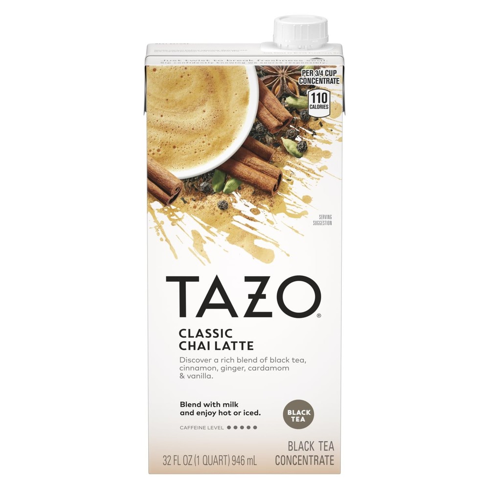 TAZO Classic Chai Latte, Black Tea Concentrate, 32 Fl Oz (Pack of 1)