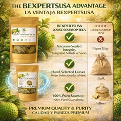 Guanábana (Soursop)Herbal Tea – 3.5 oz Dried Leaves–100% Natural– by BexpertsUSA