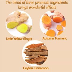 Turmeric, Ginger, Cinnamon Tea Bags, 100% Natural & No Additives & Caffeine Free
