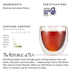 The Republic of Tea — Vanilla Almond Black Tea Tin, 50 Tea Bags, Naturally