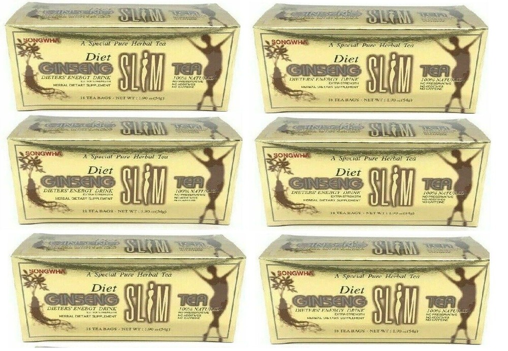 6 Boxes Diet Ginseng Slim Tea 18 Tea Bags Dieter Energy Drink Extra Strength