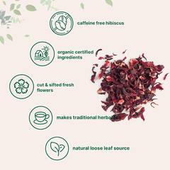 Micro Ingredients Organic Hibiscus Flowers 2lbs Cut Sifted & Dried Leaves NonGMO