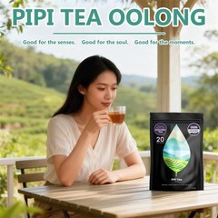 PiPi Tea Organic Oolong Tea Bags – Whole Leaf, 20 Bags (4g Each) – Cortisol & Ca
