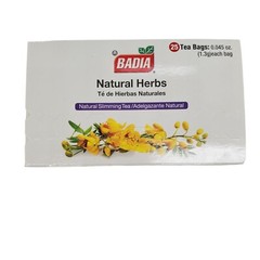 Badia Natural Herbs Natural Slimming Tea Caffeine-Free Bag – Pack of 25