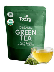 Organic Green Tea Bags – 100 Count (Plant-Based Pyramid Tea Bags)