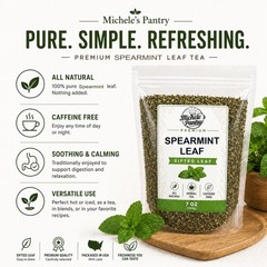 Michele’s Pantry Spearmint Herb Leaf, Sifted Leaf, 7 oz Bag