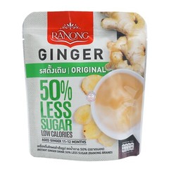Ranong Ginfresh, Instant Ginger Drink 50% Less Sugar Original 10g x 40 Sachets