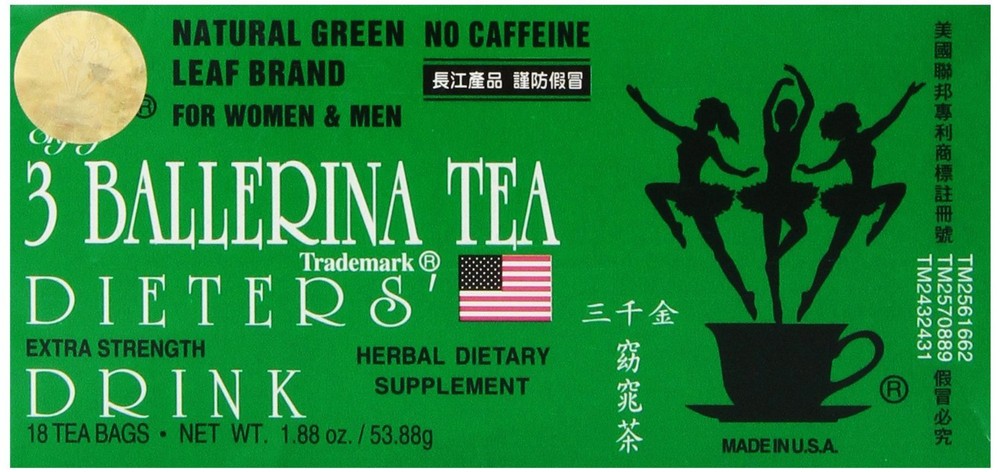 3 BALLERINA TEA DIETERS DRINK WEIGHT LOSS DIET EXTRA STRENGTH (18 TEA BAGS)