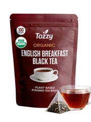 Organic English Breakfast Tea Bags – 100 Count (Plant-Based Pyramid Tea Bags)