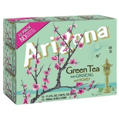 Arizona Green Tea with Ginseng and Honey, 11.5 Fl Oz Cans(12-Pack) Free Shipping